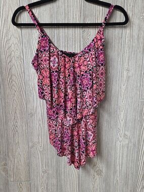Trimshaper Ronnine Tankini Swim Top Tile-istic Swimsuit Womens Size 8 NWT